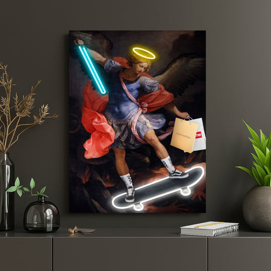 arcangelo-neon-tablo-street-art-uv-baski