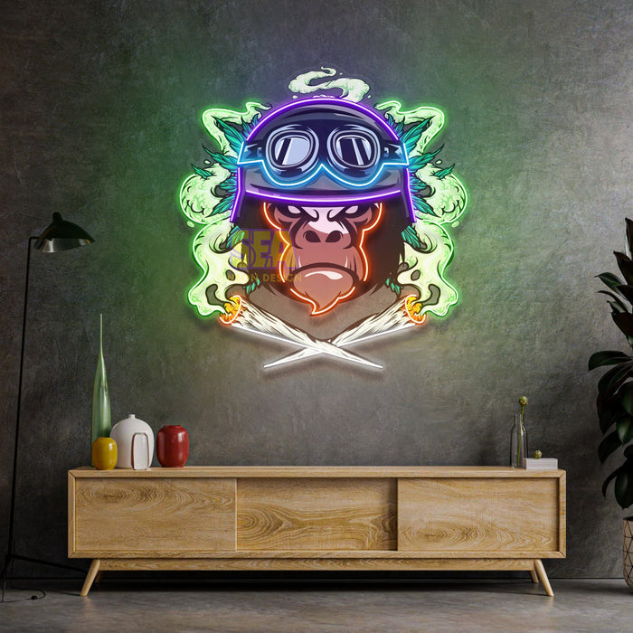 'SAVAŞÇI MAYMUN' Modern Neon Tabela