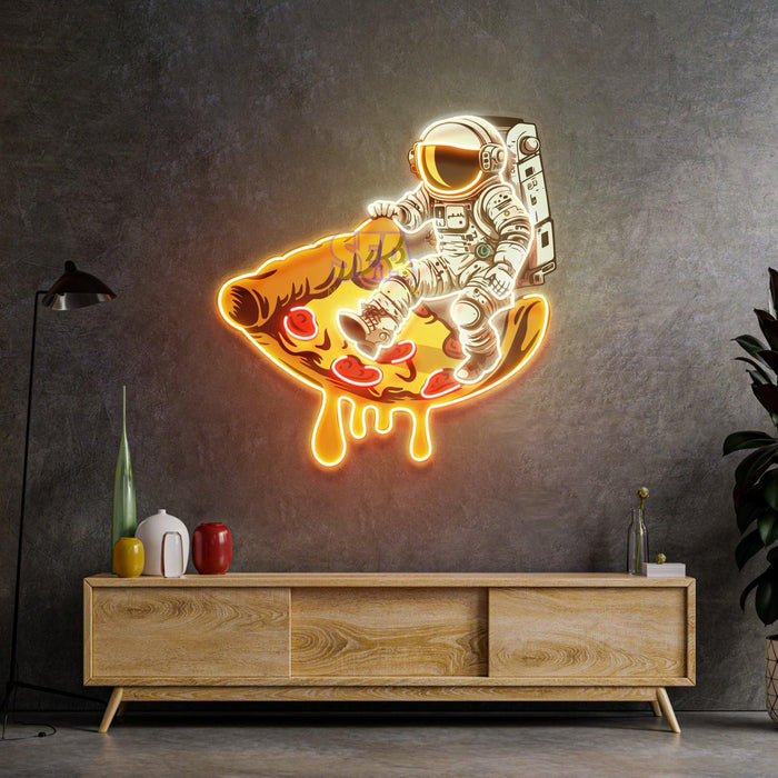 'PİZZA ASTRONOT' Modern Neon Tabela