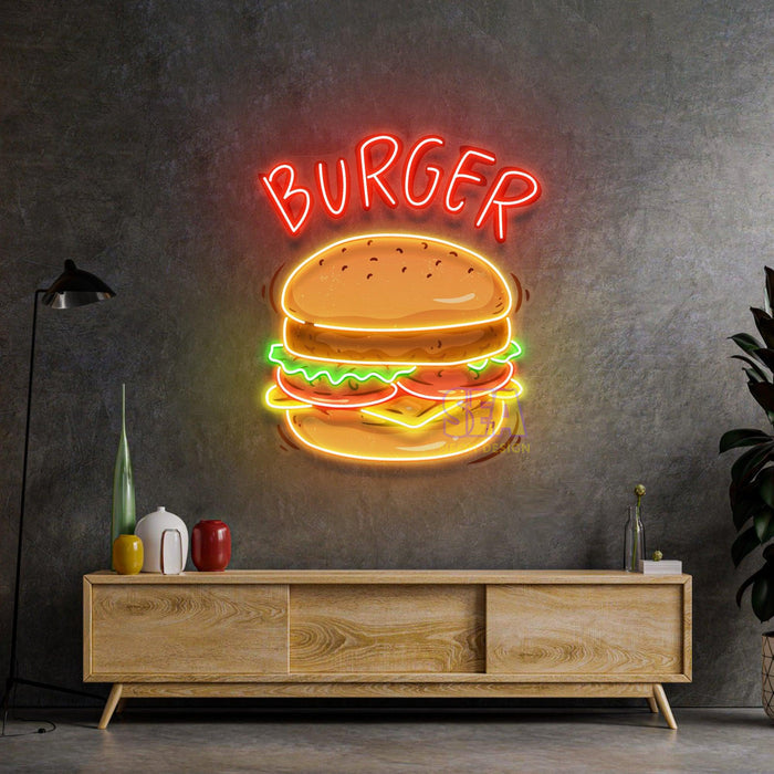 'BURGER' Modern Neon Tabela