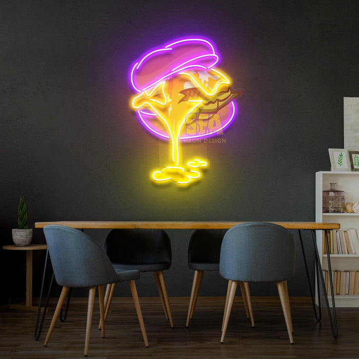 'BURGER Modern Neon Tabela