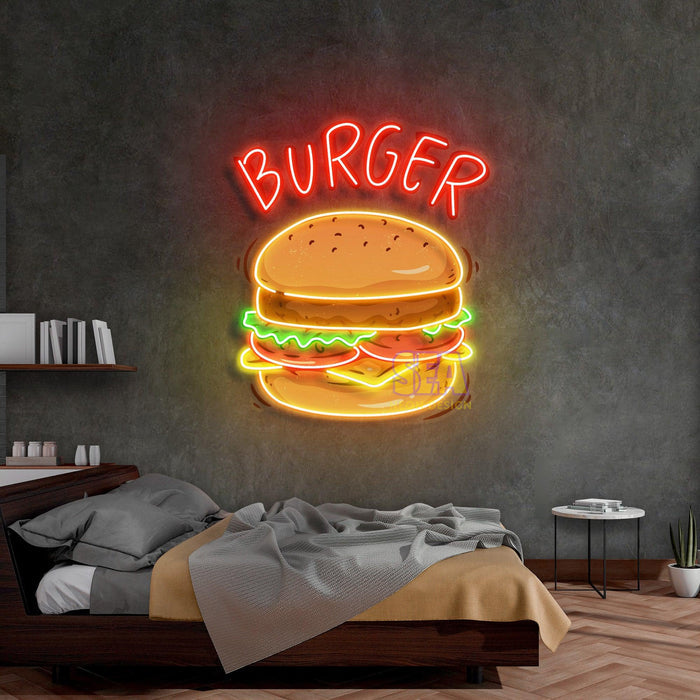 'BURGER' Modern Neon Tabela