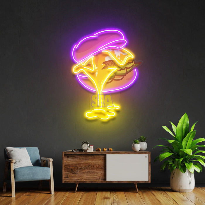'BURGER Modern Neon Tabela