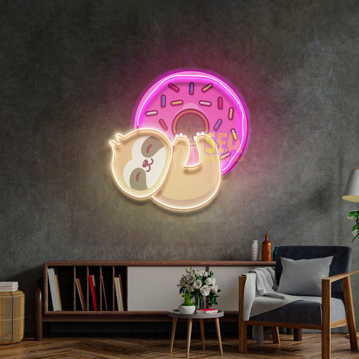 'AYILI DONUT' Modern Neon Tabela