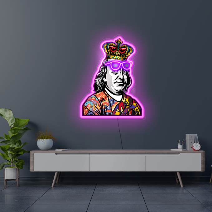 king-franklin-dolar-neon-tabela-led-duvar-dekoru
