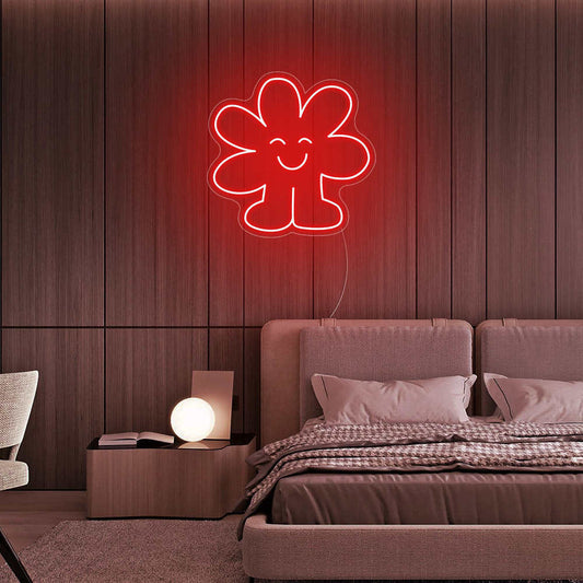Gülen Çiçek Neon Tabela