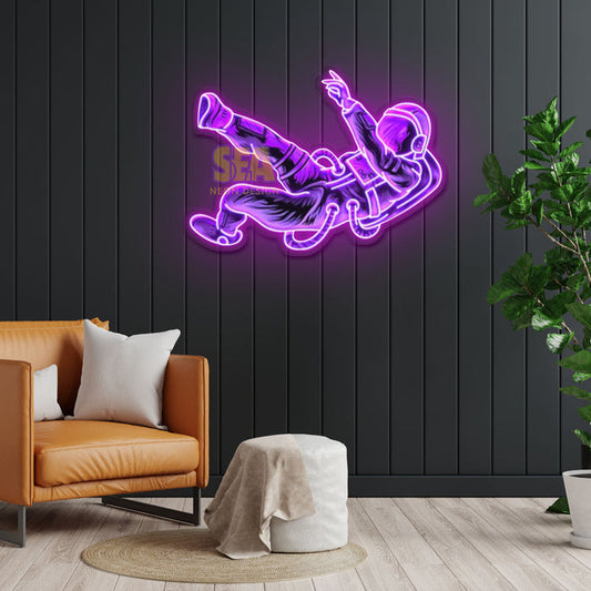 'Düşen Astronot' Modern Neon Tabela