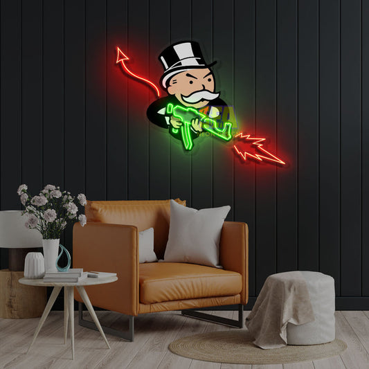 'SİLAHLI MONOPOLY' Modern Neon Tabela