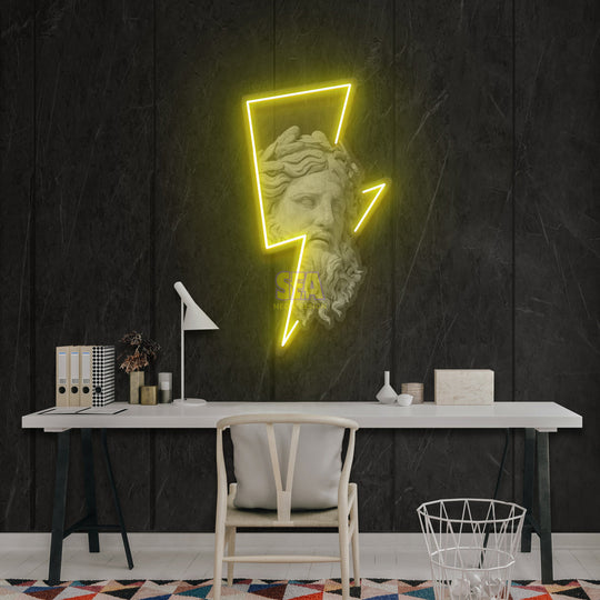 zeus-heykeli-neon-tabela-yildirim-led-calisma-masasi-dekoru