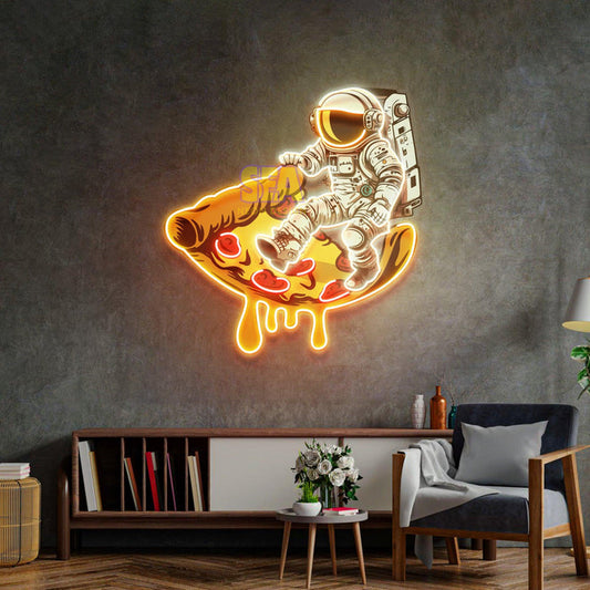 'PİZZA ASTRONOT' Modern Neon Tabela