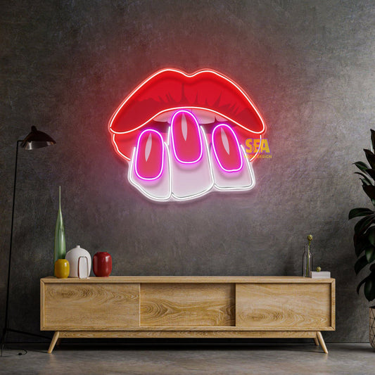 'Dudak Ve Tırnak' Modern Neon Tabela