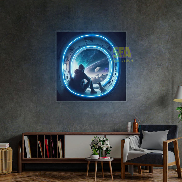 'UZAY BOŞLUĞU' Modern Neon Tabela