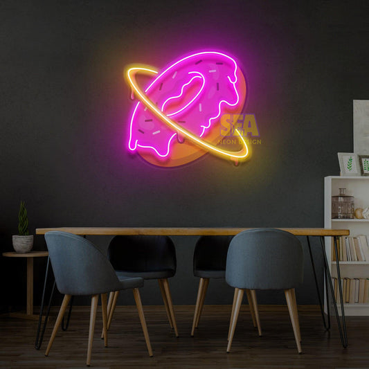 'GEZEGEN DONUT' Modern Neon Tabela