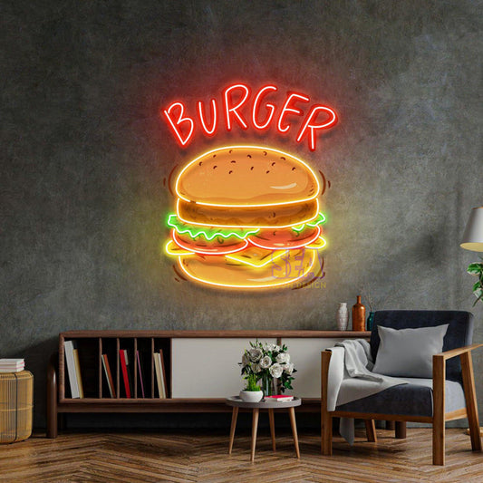 'BURGER' Modern Neon Tabela