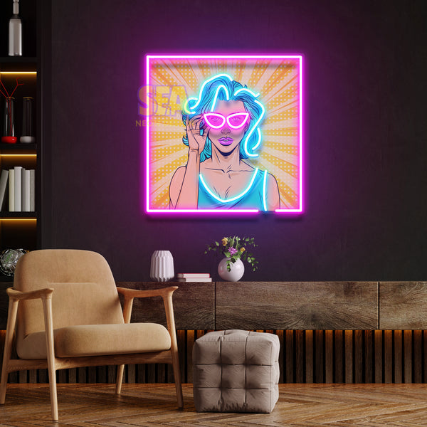 'GÖZLÜKLÜ KIZ' Modern Neon Tabela