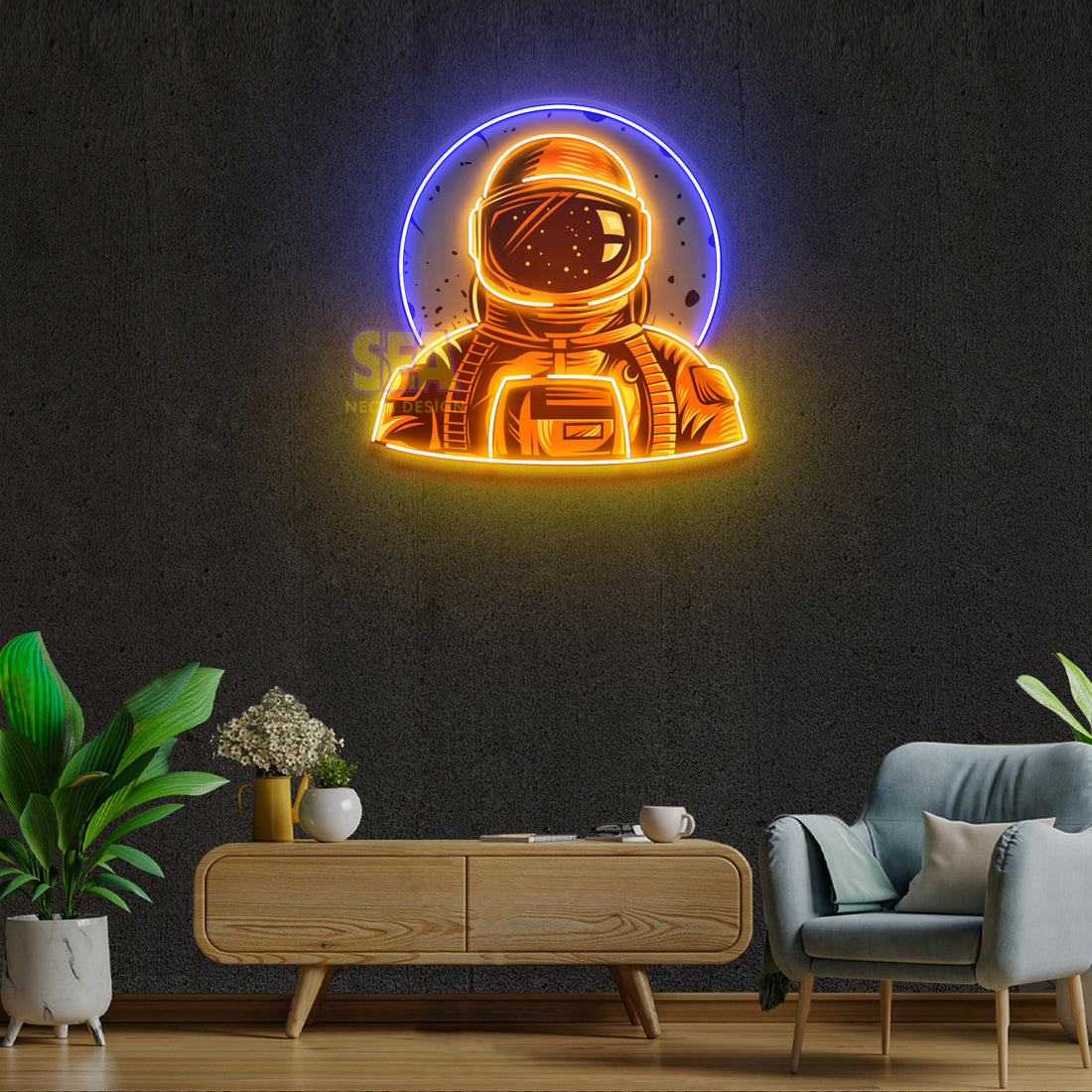 "Astronot" Modern Neon Tabela