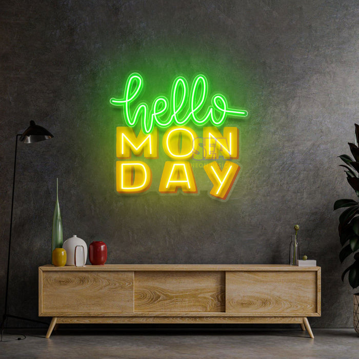 'MERHABA PAZARTESİ' Modern Neon Tabela