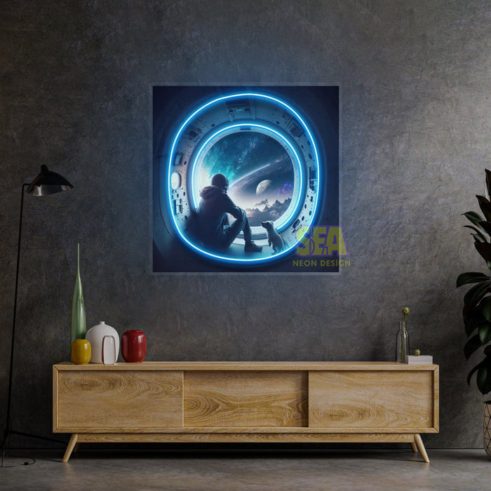 'UZAY BOŞLUĞU' Modern Neon Tabela