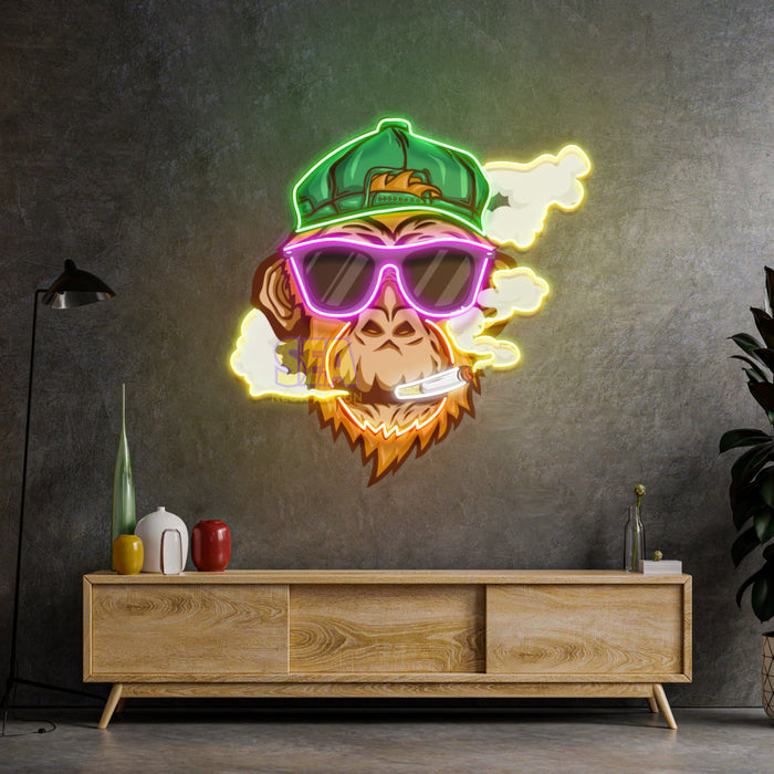 'SİGARALI MAYMUN' Modern Neon Tabela