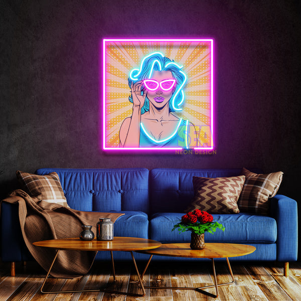 'GÖZLÜKLÜ KIZ' Modern Neon Tabela
