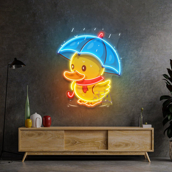 'ŞEMSİYELİ ÖRDEK' Modern Neon Tabela
