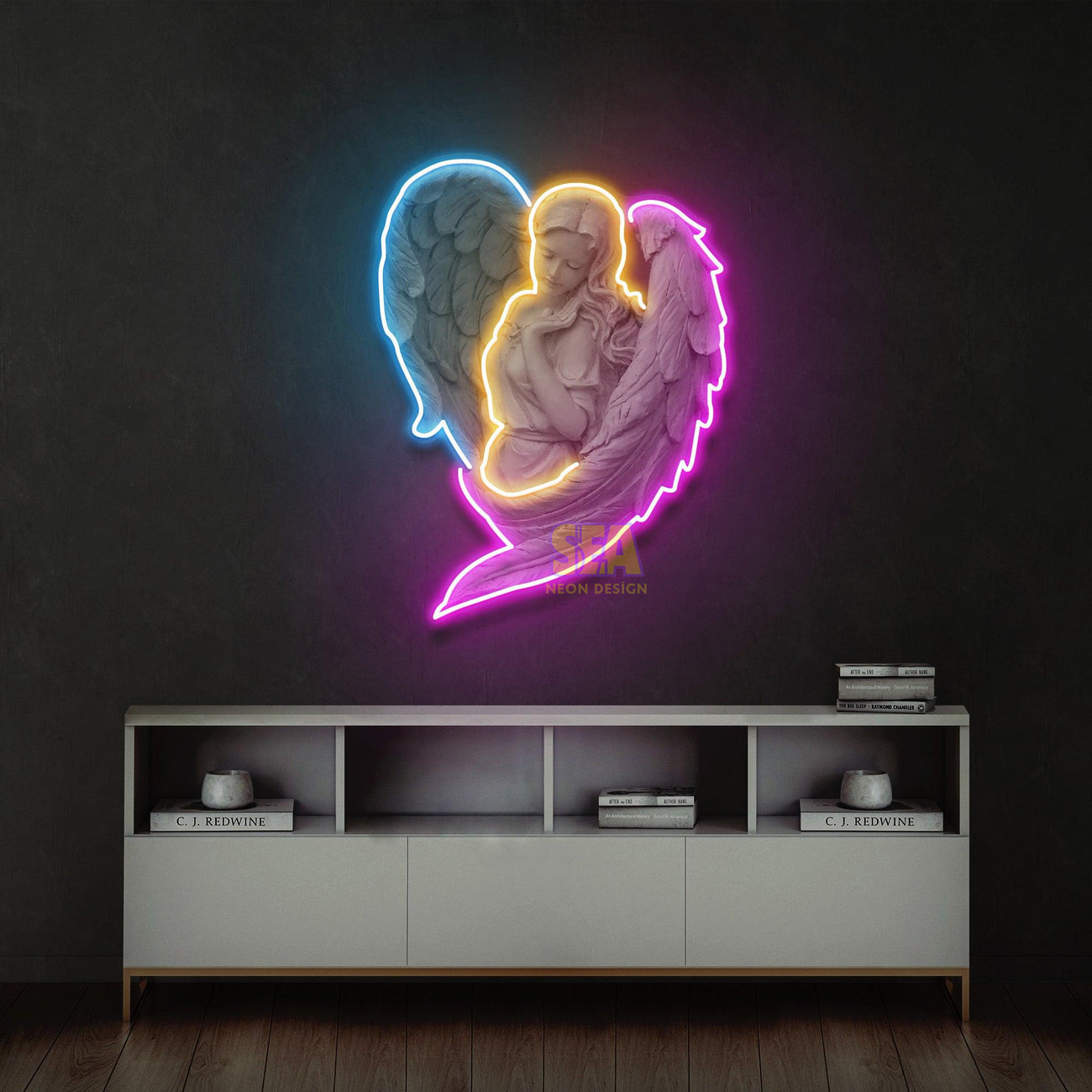 "Kanatlı Kız" Modern Neon Tabela