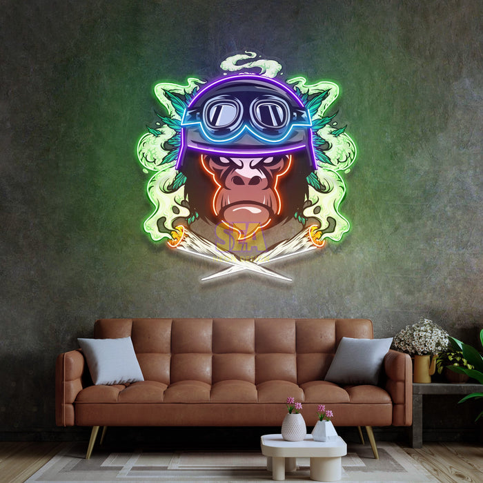 'SAVAŞÇI MAYMUN' Modern Neon Tabela