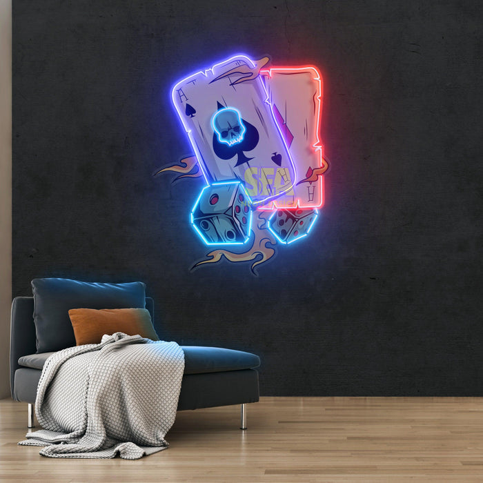 'POKER' Modern Neon Tabela