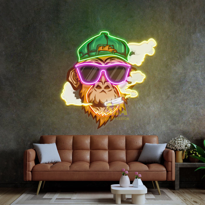 'SİGARALI MAYMUN' Modern Neon Tabela