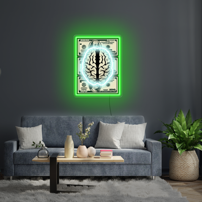 "Dollar On Head" Modern Neon Tabela