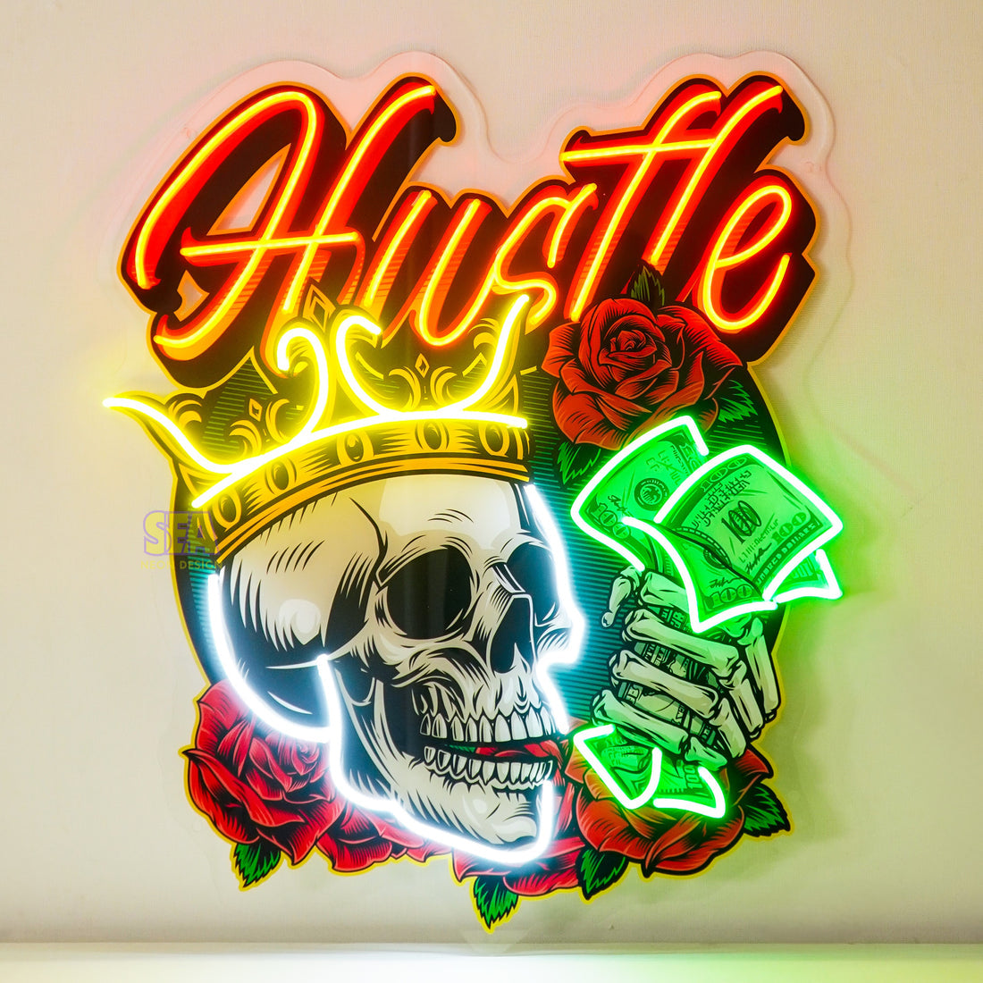 "Hustle" Modern Neon Tabela