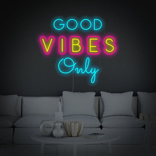 Good Vibes Only Neon Led Yazı Tabela