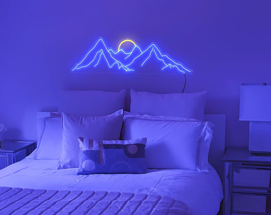 Dağ Ve Güneş Neon Led Dekoratif Tabela