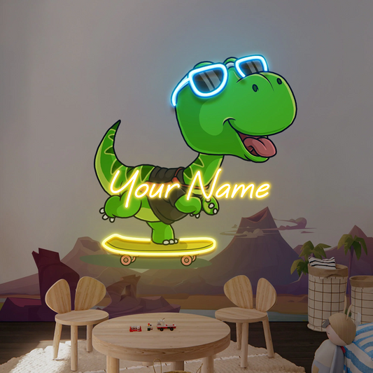 Gözlüklü İsime Özel Modern Neon Tabela