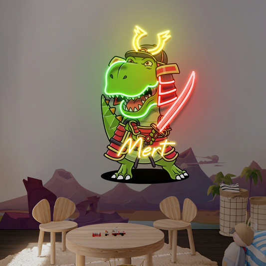 Samuray Dinazor İsime Özel Modern Neon Tabela