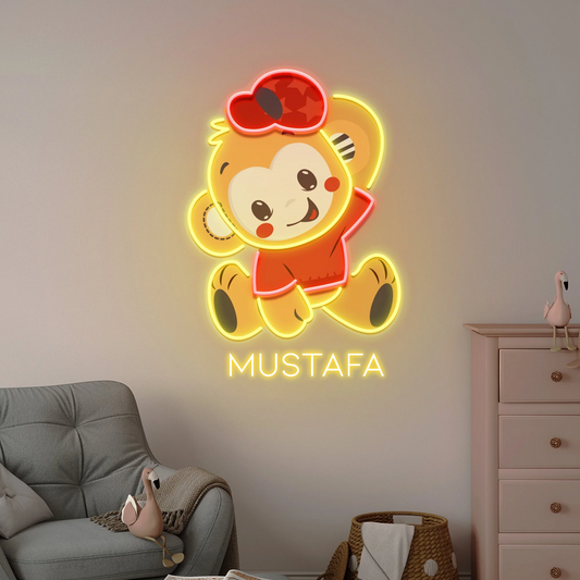 Tatlı Maymun İsime Özel Modern Neon Tabela