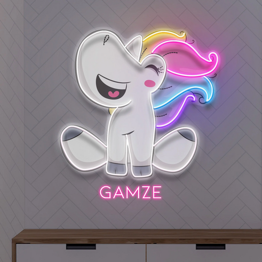 Unicorn 2 İsime Özel Modern Neon Tabela