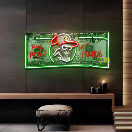 "Dollar Skull" Modern Neon Tabela