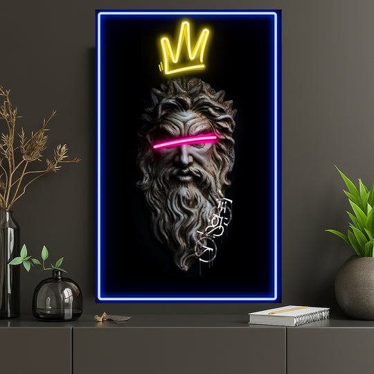 poseidon-neon-tablo-mitoloji-vaporwave-uv-baski