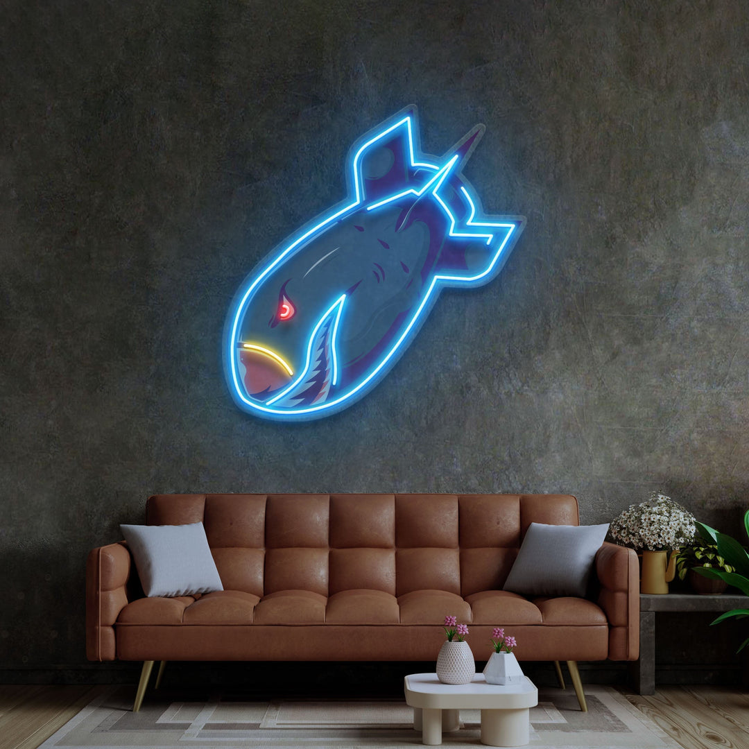 'Shark Bomb' Modern Neon Tabela